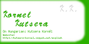 kornel kutsera business card
