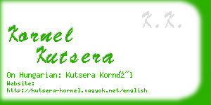 kornel kutsera business card
